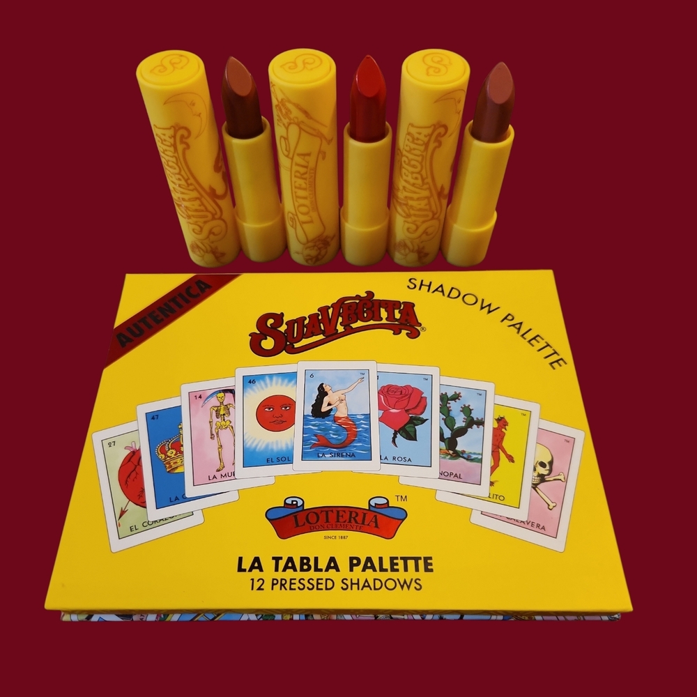 New! Suavecita Loteria La Tabla Palette & Lipstick Set (without box)